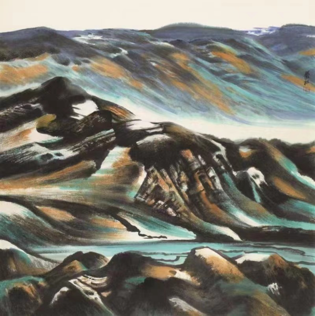 许钦松的作品《夏山卧息》。