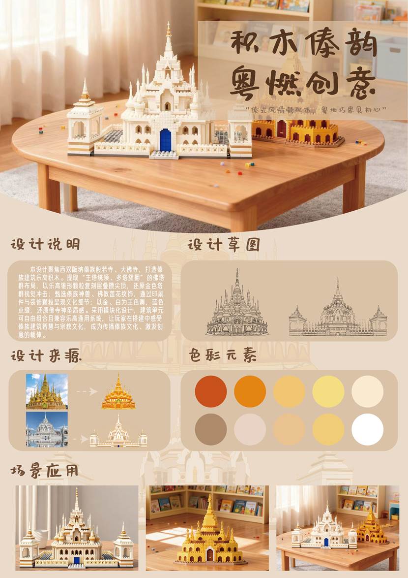 比赛展板-suncitygroup太阳集团-“相和广东”综合设计作品《积木傣韵，粤燃创意》