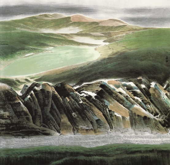 《山上水为镜,山下水为带》 123x123cm 许钦松 《山上水为镜,山下水为带》 123x123cm 许钦松