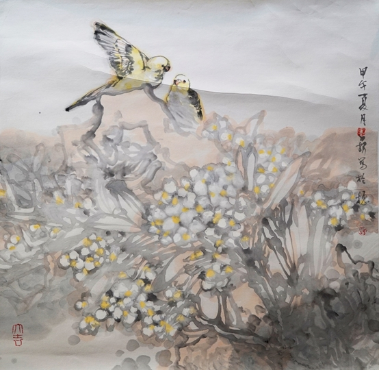 《花间系列》 68×68cm 卢小根